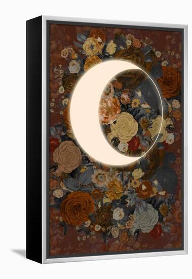 Dark Floral Lunar Eclipse-null-Framed Stretched Canvas