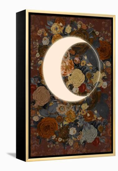 Dark Floral Lunar Eclipse-null-Framed Stretched Canvas