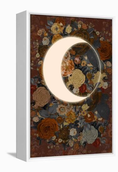 Dark Floral Lunar Eclipse-null-Framed Stretched Canvas