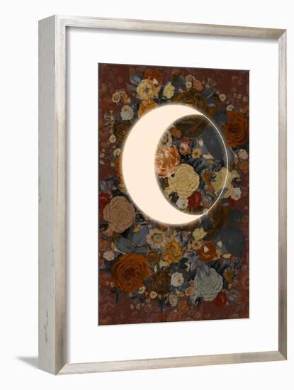 Dark Floral Lunar Eclipse-null-Framed Art Print