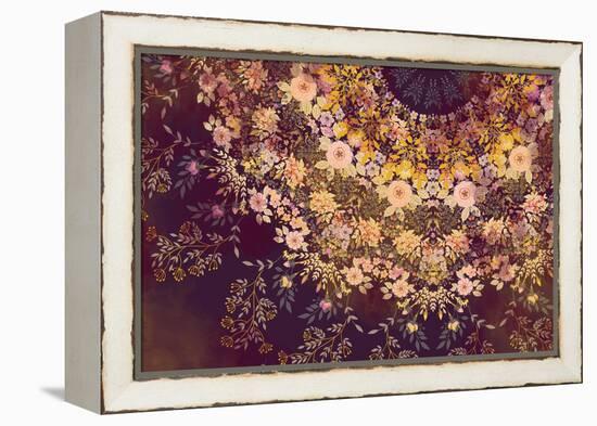 Dark Floral Mandala-null-Framed Stretched Canvas