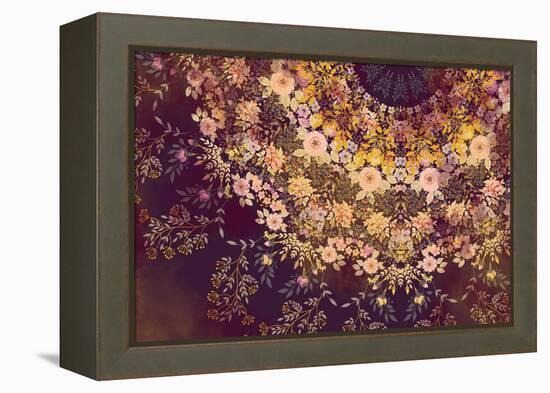 Dark Floral Mandala-null-Framed Stretched Canvas