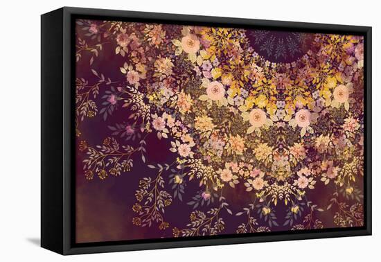 Dark Floral Mandala-null-Framed Stretched Canvas