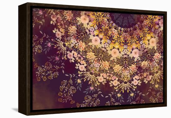 Dark Floral Mandala-null-Framed Stretched Canvas