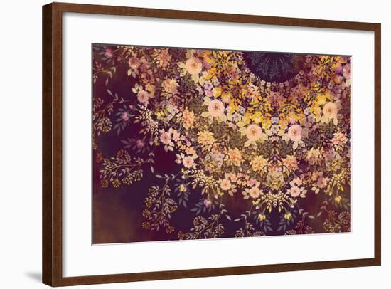 Dark Floral Mandala-null-Framed Premium Giclee Print