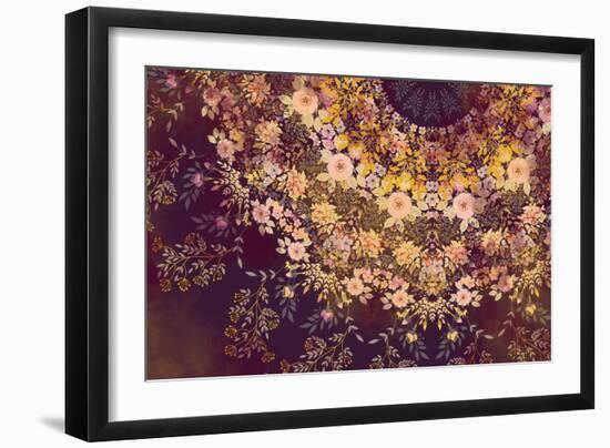 Dark Floral Mandala-null-Framed Premium Giclee Print