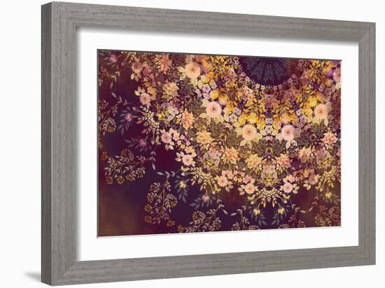 Dark Floral Mandala-null-Framed Art Print