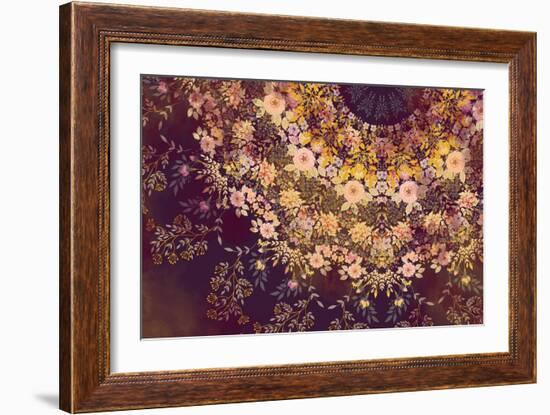 Dark Floral Mandala-null-Framed Art Print