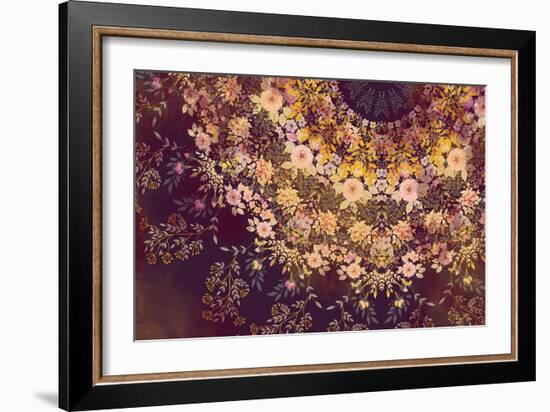 Dark Floral Mandala-null-Framed Art Print