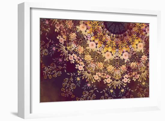 Dark Floral Mandala-null-Framed Art Print