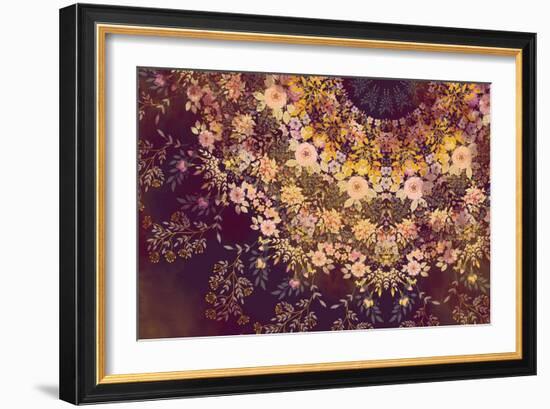 Dark Floral Mandala-null-Framed Art Print