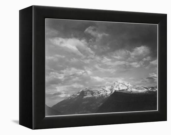 Dark Foreground And Clouds Mountains Highlighted "Heaven's Peak" Glacier NP Montana. 1933-1942-Ansel Adams-Framed Stretched Canvas