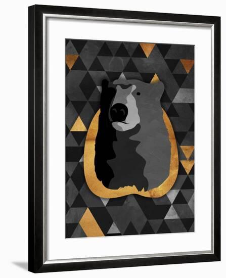 Dark Gold Triangular Bear-OnRei-Framed Art Print