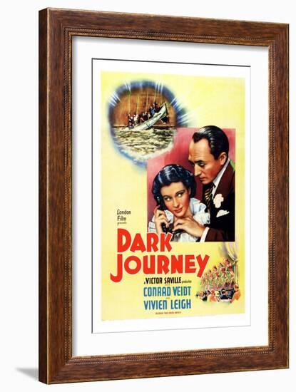 Dark Journey, Vivien Leigh, Conrad Veidt, 1937-null-Framed Art Print