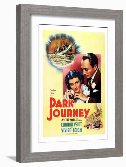 Dark Journey, Vivien Leigh, Conrad Veidt, 1937-null-Framed Premium Giclee Print