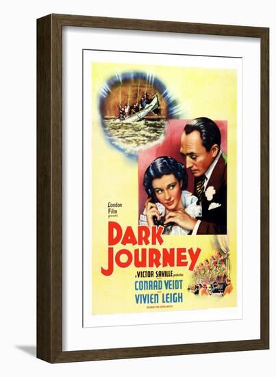 Dark Journey, Vivien Leigh, Conrad Veidt, 1937-null-Framed Premium Giclee Print