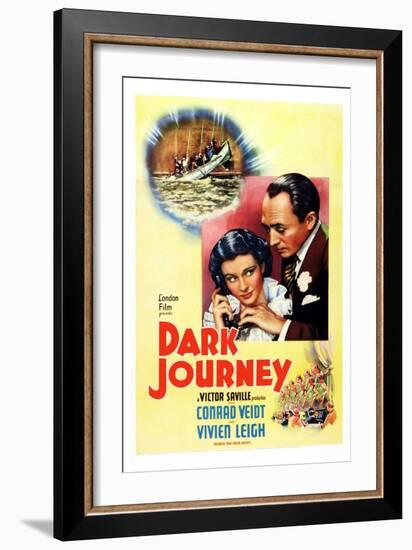 Dark Journey, Vivien Leigh, Conrad Veidt, 1937-null-Framed Premium Giclee Print