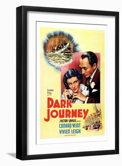 Dark Journey, Vivien Leigh, Conrad Veidt, 1937-null-Framed Premium Giclee Print