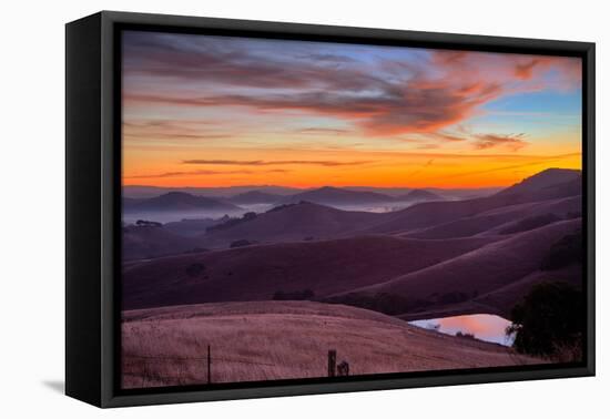 Dark Mood and Sunrise Hills, Petaluma Sonoma County, Bay Area-Vincent James-Framed Premier Image Canvas