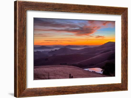 Dark Mood and Sunrise Hills, Petaluma Sonoma County, Bay Area-Vincent James-Framed Photographic Print