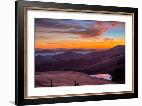 Dark Mood and Sunrise Hills, Petaluma Sonoma County, Bay Area-Vincent James-Framed Photographic Print