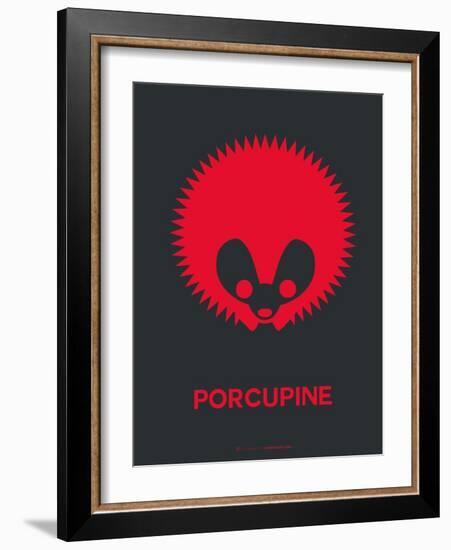 Dark Red Porcupine Multilingual Poster-NaxArt-Framed Art Print