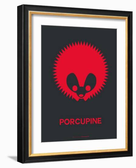 Dark Red Porcupine Multilingual Poster-NaxArt-Framed Art Print