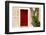 Dark red shutters in the wall of a house in France.-Tom Haseltine-Framed Photographic Print