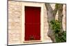 Dark red shutters in the wall of a house in France.-Tom Haseltine-Mounted Photographic Print