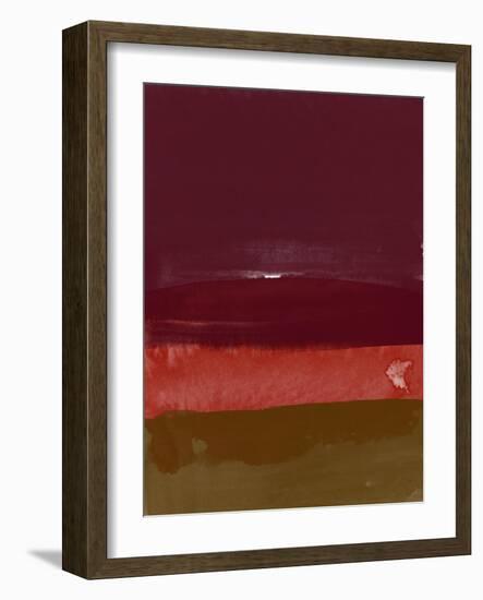 Dark Red Wine Abstract Watercolor-Hallie Clausen-Framed Art Print
