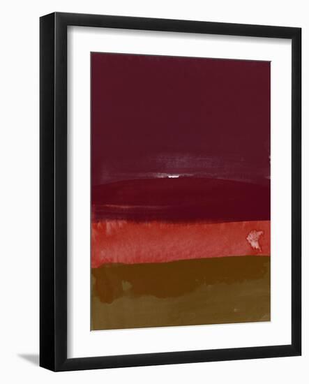 Dark Red Wine Abstract Watercolor-Hallie Clausen-Framed Art Print