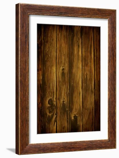 Dark Rich Wood Background-yobro-Framed Photographic Print