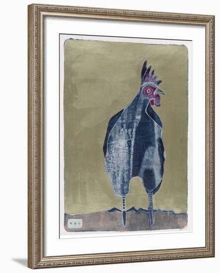 Dark Rooster 2-Maria Pietri Lalor-Framed Giclee Print