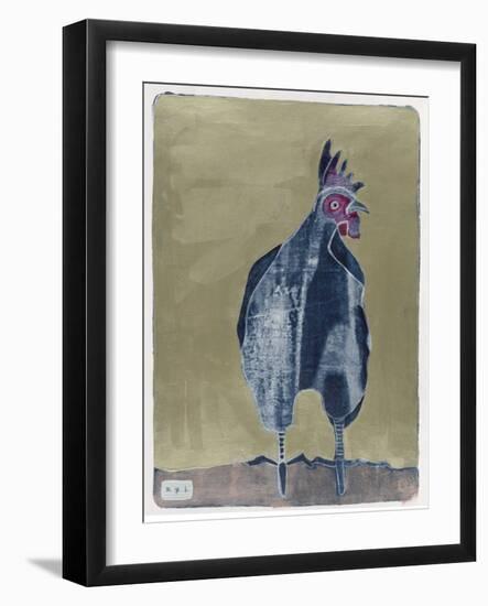 Dark Rooster 2-Maria Pietri Lalor-Framed Giclee Print