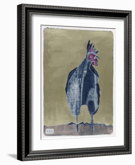 Dark Rooster 2-Maria Pietri Lalor-Framed Giclee Print