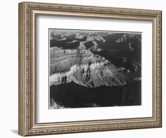 Dark Shadows In Fgnd & Right Framing Cliffs At Left & Center "Grand Canyon NP" Arizona 1933-1942-Ansel Adams-Framed Art Print