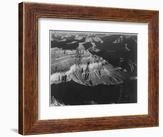 Dark Shadows In Fgnd & Right Framing Cliffs At Left & Center "Grand Canyon NP" Arizona 1933-1942-Ansel Adams-Framed Art Print