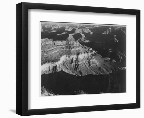 Dark Shadows In Fgnd & Right Framing Cliffs At Left & Center "Grand Canyon NP" Arizona 1933-1942-Ansel Adams-Framed Art Print