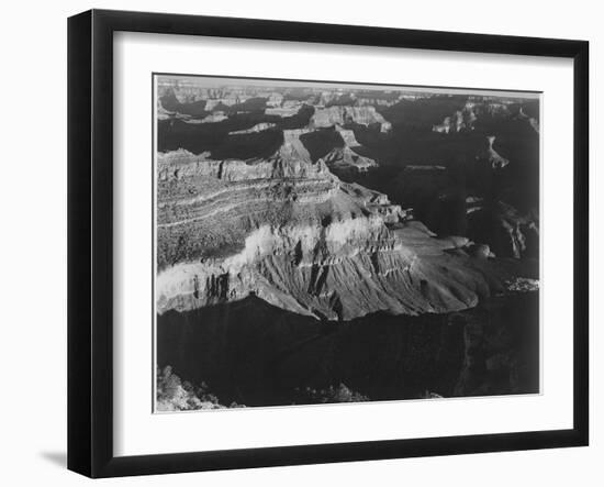 Dark Shadows In Fgnd & Right Framing Cliffs At Left & Center "Grand Canyon NP" Arizona 1933-1942-Ansel Adams-Framed Art Print