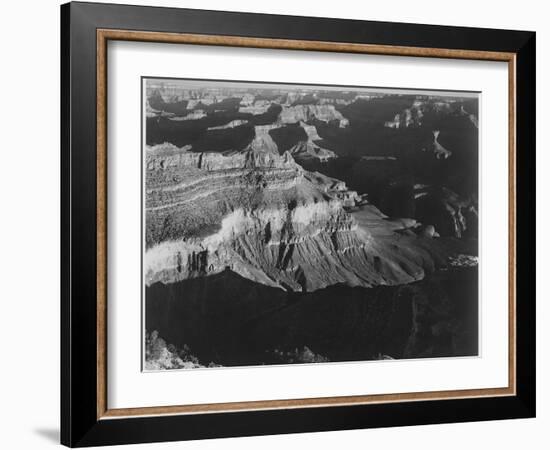 Dark Shadows In Fgnd & Right Framing Cliffs At Left & Center "Grand Canyon NP" Arizona 1933-1942-Ansel Adams-Framed Art Print