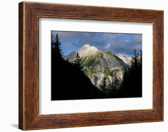 Dark Wood Skylineand Evening Mood in the Karwendel Mountain Range, Tyrol-Rolf Roeckl-Framed Photographic Print