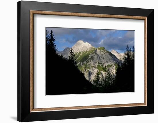 Dark Wood Skylineand Evening Mood in the Karwendel Mountain Range, Tyrol-Rolf Roeckl-Framed Photographic Print