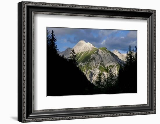 Dark Wood Skylineand Evening Mood in the Karwendel Mountain Range, Tyrol-Rolf Roeckl-Framed Photographic Print