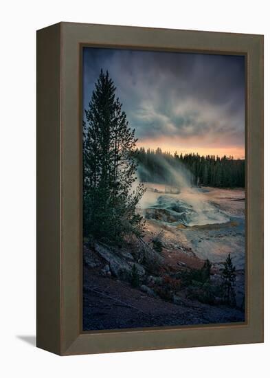 Dark Yellowstone, Biscuit Basin, National Park, Wyoming-Vincent James-Framed Premier Image Canvas