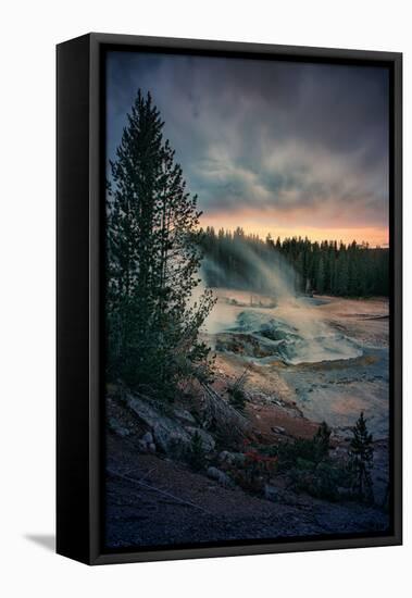 Dark Yellowstone, Biscuit Basin, National Park, Wyoming-Vincent James-Framed Premier Image Canvas