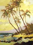 Three Canoes and Palm Shadows-Darrell Hill-Giclee Print