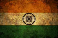 Grunge India Flag-darrenwhi-Framed Stretched Canvas