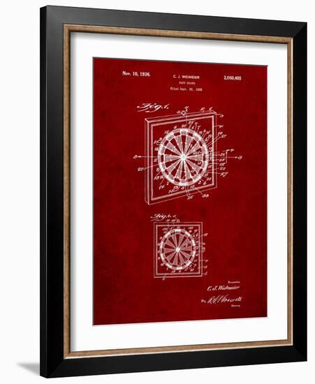 Dart Board 1936 Patent-Cole Borders-Framed Art Print