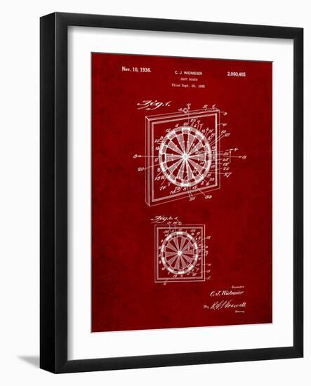 Dart Board 1936 Patent-Cole Borders-Framed Art Print