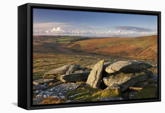 Dartmoor Moorland Vista from Littaford Tor Near Two Bridges, Dartmoor, Devon, England. Autumn-Adam Burton-Framed Premier Image Canvas